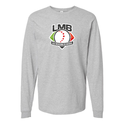 Men's Liga Mexicana de Béisbol Logo Cotton Long Sleeve T-Shirt