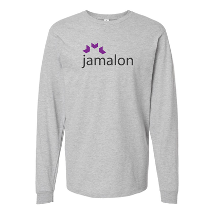 Men's Jamalon Logo Cotton Long Sleeve T-Shirt