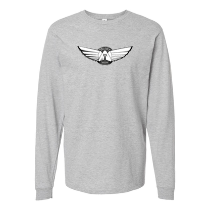 Men's Yuanhang Logo  Cotton Long Sleeve T-Shirt