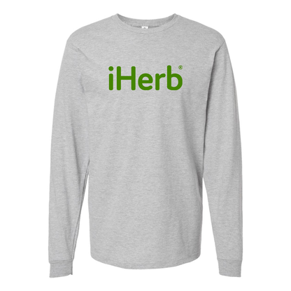 Men's iHerb Logo Cotton Long Sleeve T-Shirt