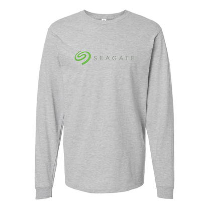 Men's Seagate Logo  Cotton Long Sleeve T-Shirt