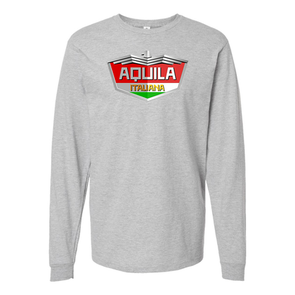 Men's Aquila Italiana  Logo Cotton Long Sleeve T-Shirt