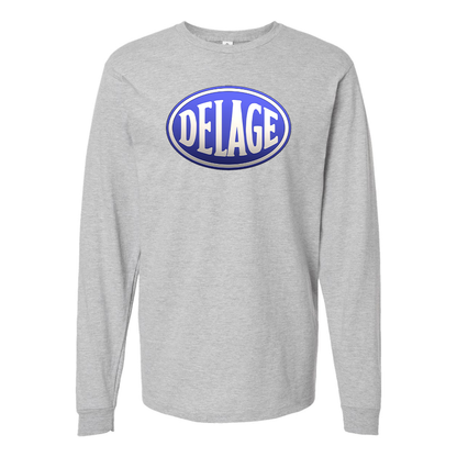 Men's Delage  Logo Cotton Long Sleeve T-Shirt