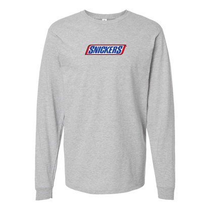 Men's  Snickers Logo Cotton Long Sleeve T-Shirt