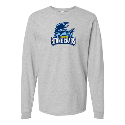 Men's Charlotte Stone Crabs Logo Cotton Long Sleeve T-Shirt