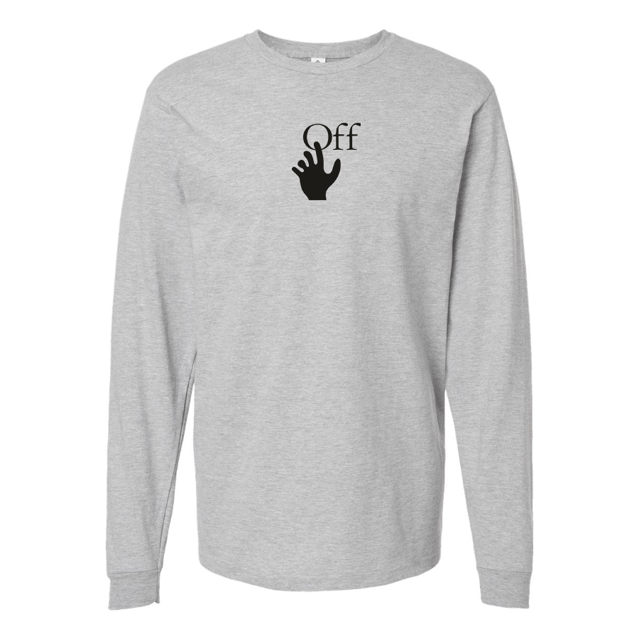 Men's  Off-White Hand Logo Cotton Long Sleeve T-Shirt