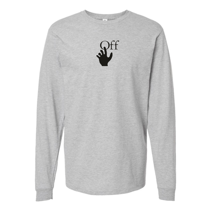 Men's  Off-White Hand Logo Cotton Long Sleeve T-Shirt
