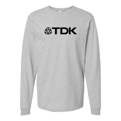 Men's  TDK Logo Cotton Long Sleeve T-Shirt