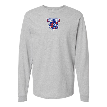 Youth Bridgeport Sound Tigers Logo Cotton Long Sleeve T-Shirt