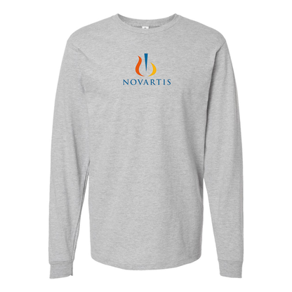 Men's  Novartis Logo  Cotton Long Sleeve T-Shirt