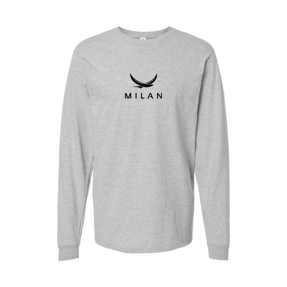 Youth Milan Red Logo Cotton Long Sleeve T-Shirt