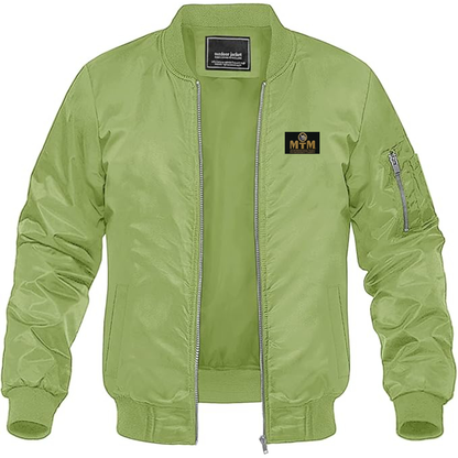 Men's  MTM Logo Lightweight Bomber Jacket Windbreaker Softshell Varsity Jacket Coat