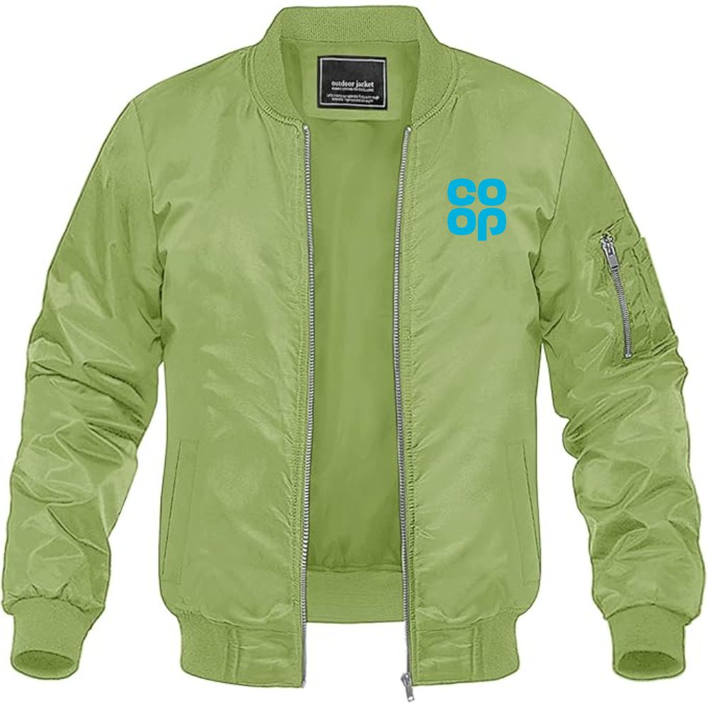 Men's CoOp Lightweight Bomber Jacket Windbreaker Softshell Varsity Jacket Coat