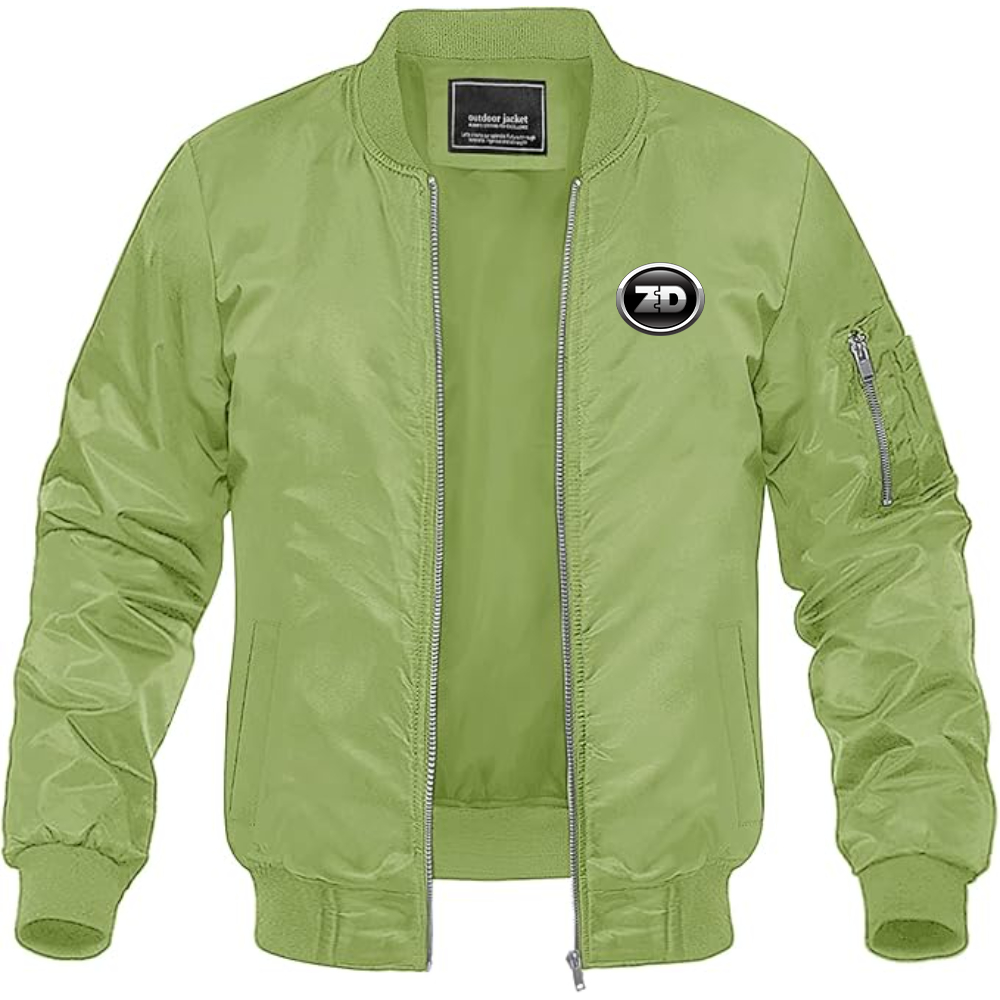 Men's Zhidou  Logo Lightweight Bomber Jacket Windbreaker Softshell Varsity Jacket Coat