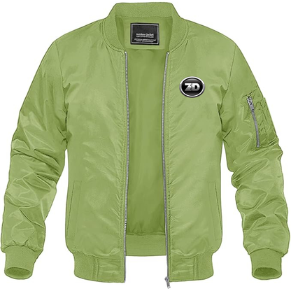 Men's Zhidou  Logo Lightweight Bomber Jacket Windbreaker Softshell Varsity Jacket Coat