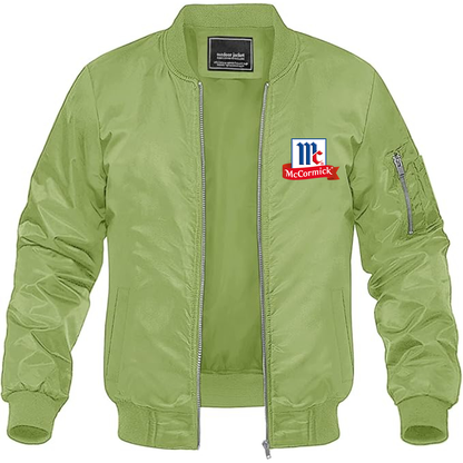 Men's McCormick Logo Lightweight Bomber Jacket Windbreaker Softshell Varsity Jacket Coat