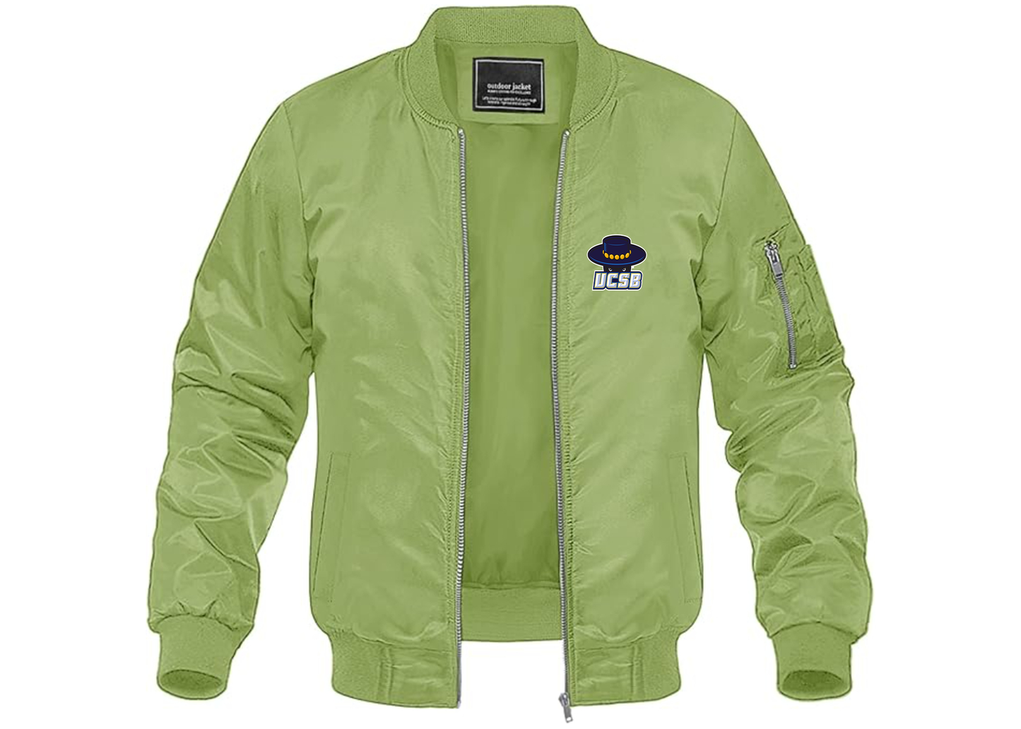 Men's UCSB Gauchos Lightweight Bomber Jacket Windbreaker Softshell Varsity Jacket Coat