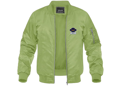 Men's UCSB Gauchos Lightweight Bomber Jacket Windbreaker Softshell Varsity Jacket Coat