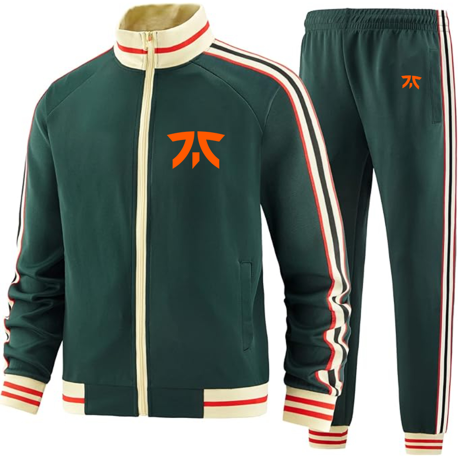 Men's Fnatic Thumbnail  Two Piece Designer Tracksuit with Bold Striped Accents and Zippered Front Elevated Athletic