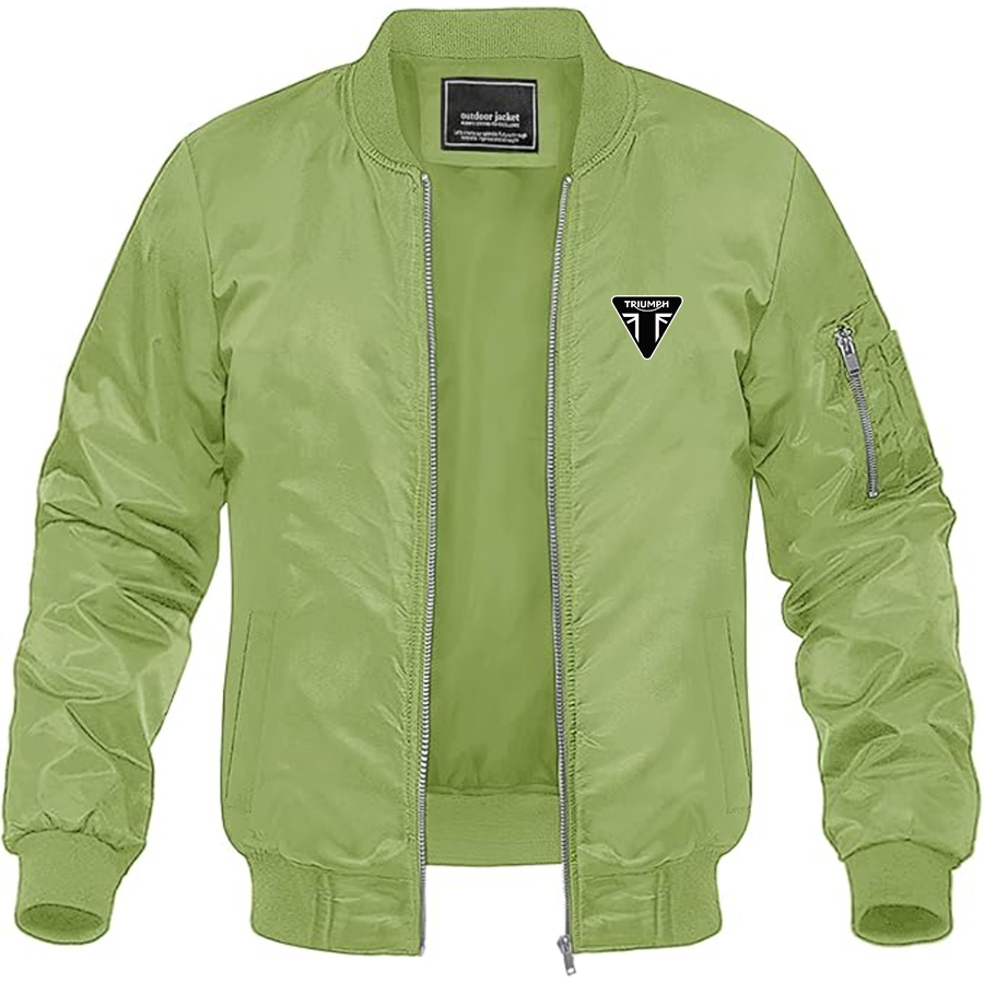 Men's Triumph Logo Lightweight Bomber Jacket Windbreaker Softshell Varsity Jacket Coat