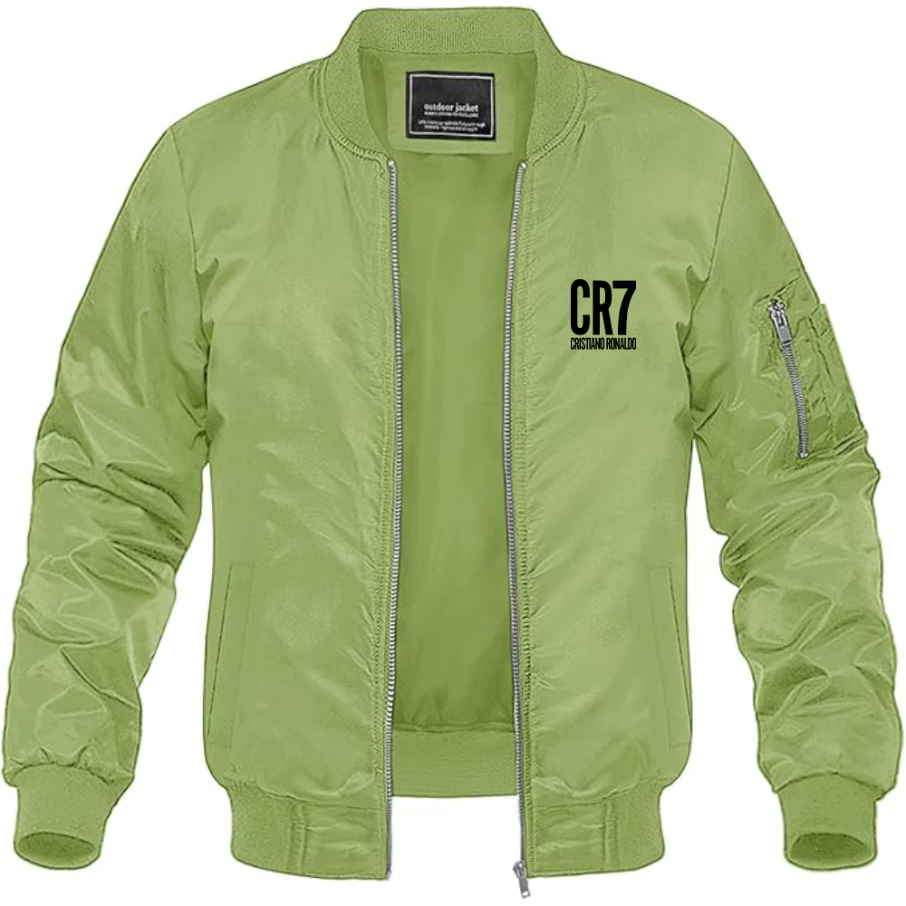 Men's CR7 Logo Lightweight Bomber Jacket Windbreaker Softshell Varsity Jacket Coat
