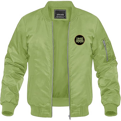 Men's Lynyrd Skynyrd Logo Lightweight Bomber Jacket Windbreaker Softshell Varsity Jacket Coat