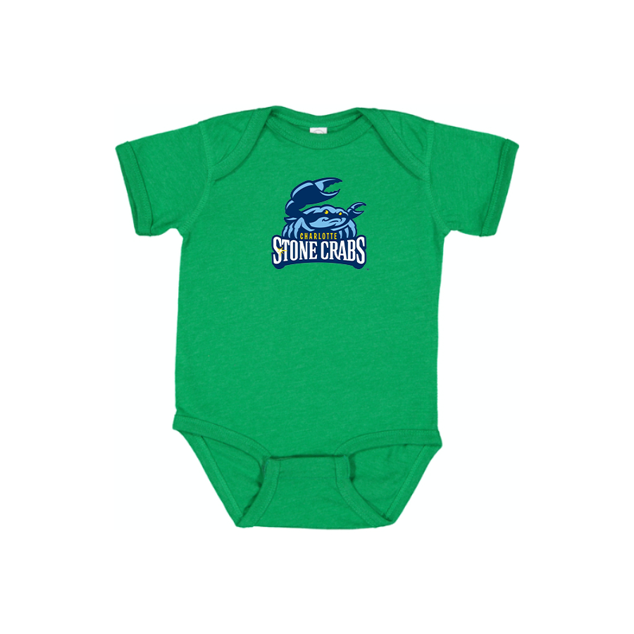 Charlotte Stone Crabs Logo Baby Onesie Romper