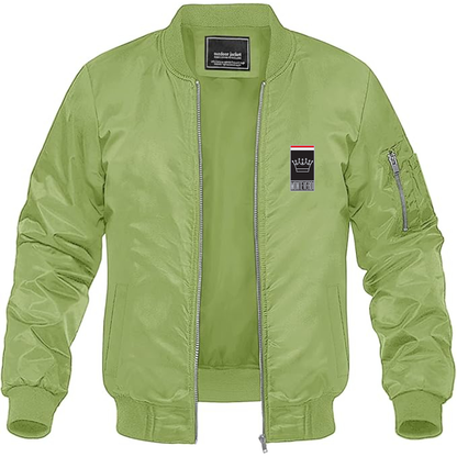 Men's Monteverdi Logo Lightweight Bomber Jacket Windbreaker Softshell Varsity Jacket Coat