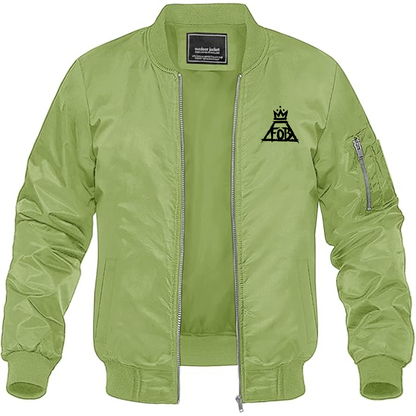 Men's Fall Out Boy Lightweight Bomber Jacket Windbreaker Softshell Varsity Jacket Coat