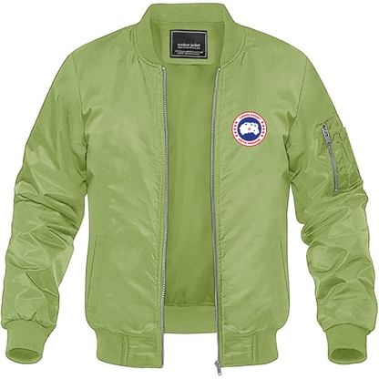 Men's Canada Goose Logo Lightweight Bomber Jacket Windbreaker Softshell Varsity Jacket Coat