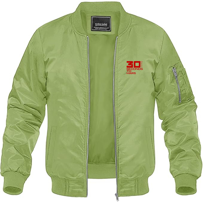 Men's 30 Seconds To Mars Logo Lightweight Bomber Jacket Windbreaker Softshell Varsity Jacket Coat