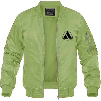 Men's Autobianchi Logo Lightweight Bomber Jacket Windbreaker Softshell Varsity Jacket Coat