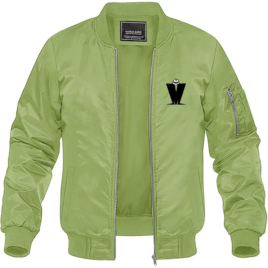 Men's Madness Logo Lightweight Bomber Jacket Windbreaker Softshell Varsity Jacket Coat