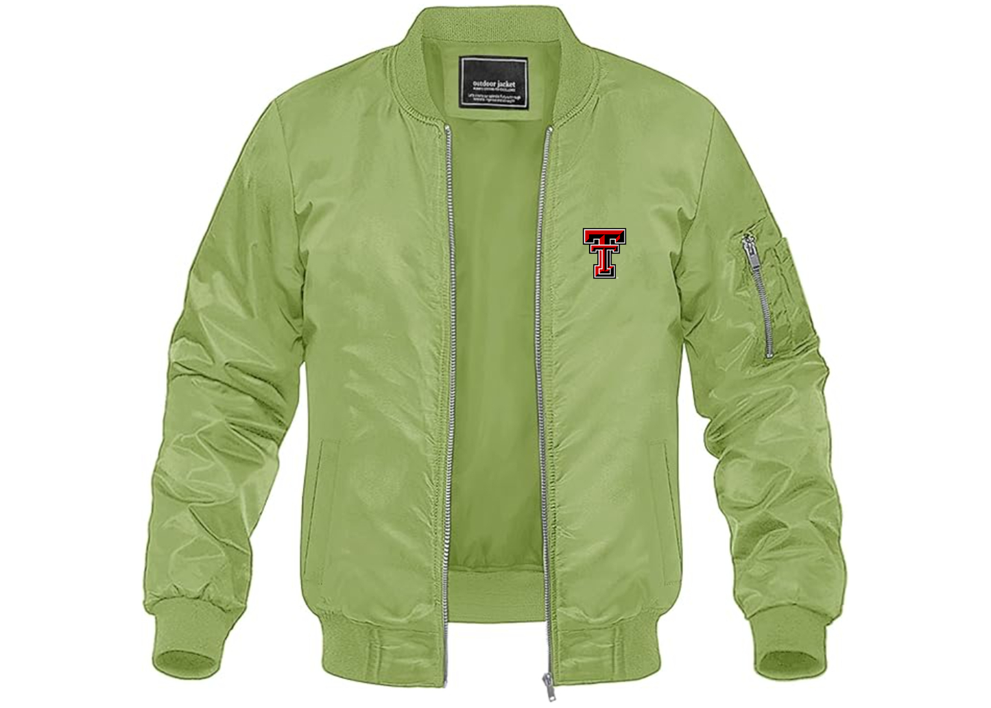 Men's Texas Tech Red Raiders Lightweight Bomber Jacket Windbreaker Softshell Varsity Jacket Coat