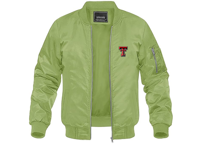 Men's Texas Tech Red Raiders Lightweight Bomber Jacket Windbreaker Softshell Varsity Jacket Coat
