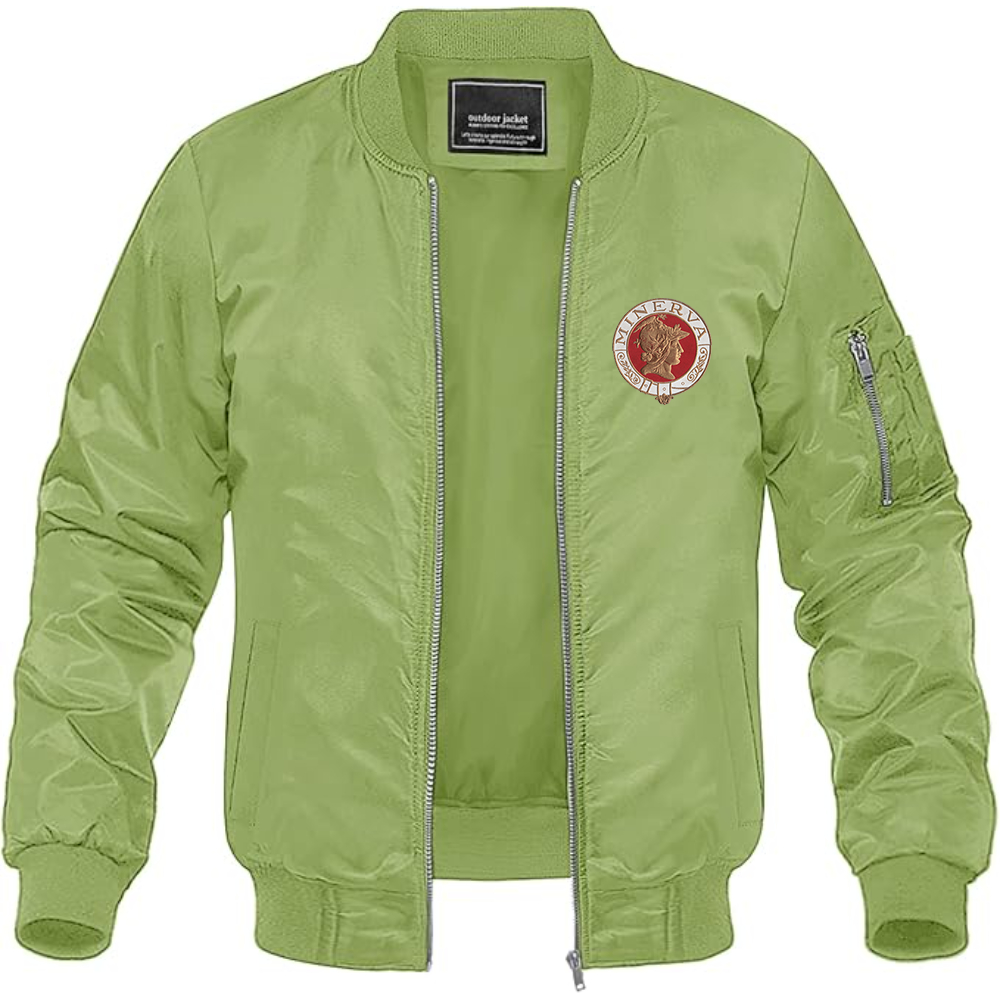 Men's Minerva Cars Logo Lightweight Bomber Jacket Windbreaker Softshell Varsity Jacket Coat