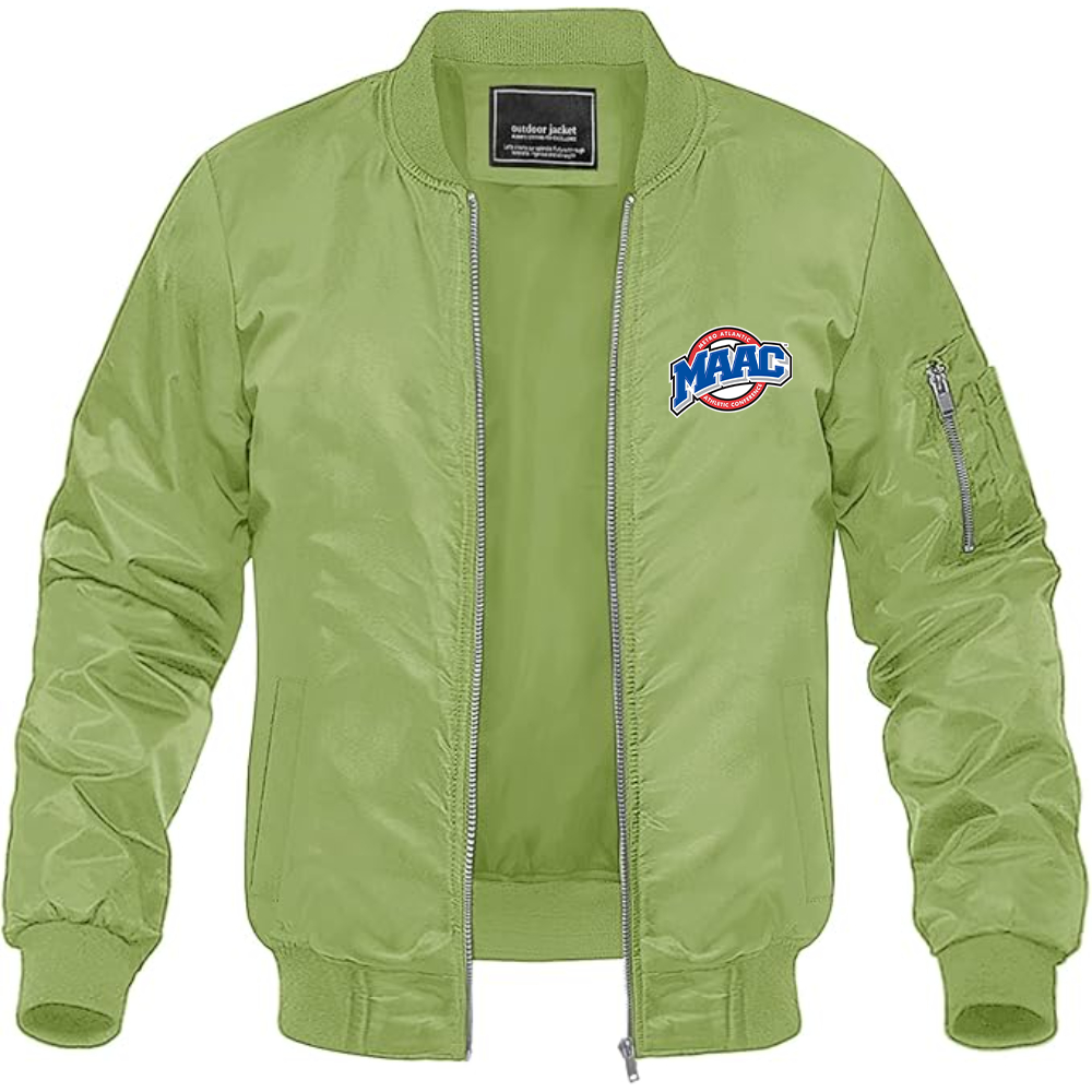Men's Metro Atlantic Athletic Conference Logo Lightweight Bomber Jacket Windbreaker Softshell Varsity Jacket Coat