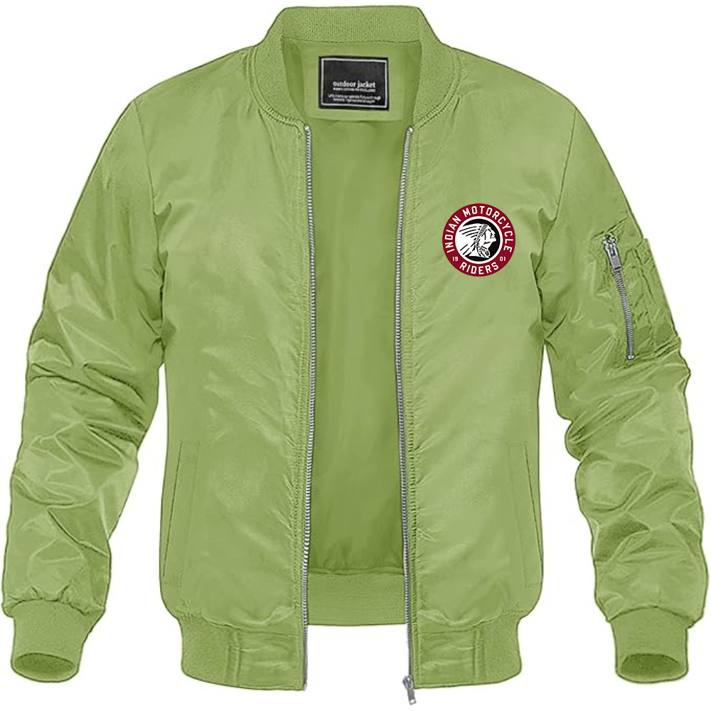 Men's Indian Motorcycle Lightweight Bomber Jacket Windbreaker Softshell Varsity Jacket Coat