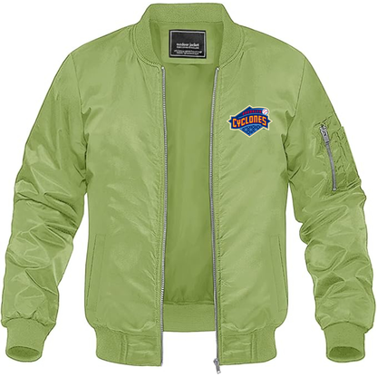 Men's  Brooklyn Cyclones Logo Lightweight Bomber Jacket Windbreaker Softshell Varsity Jacket Coat