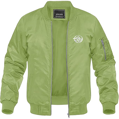 Men's Sungri Motor Plant Logo Lightweight Bomber Jacket Windbreaker Softshell Varsity Jacket Coat