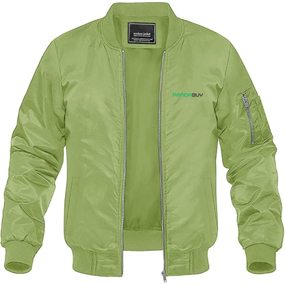 Men's Pandabuy Logo Lightweight Bomber Jacket Windbreaker Softshell Varsity Jacket Coat
