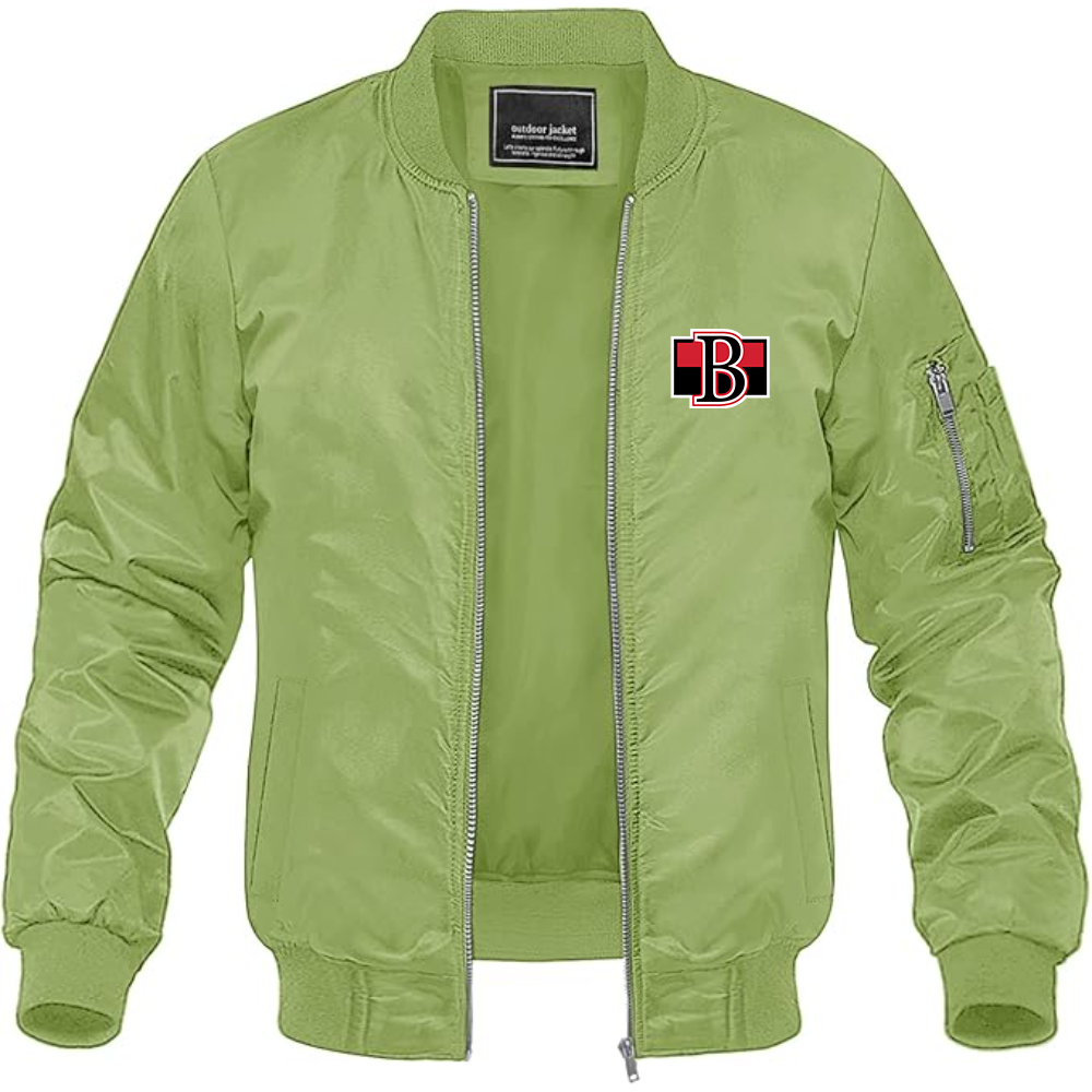 Men's Belleville Senators Logo Lightweight Bomber Jacket Windbreaker Softshell Varsity Jacket Coat