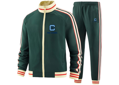 Men's The Citadel Bulldogs Tracksuit with Bold Striped Accents and Zippered Front Athletic Wear