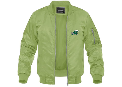Men's Tulane Green Wave Lightweight Bomber Jacket Windbreaker Softshell Varsity Jacket Coat