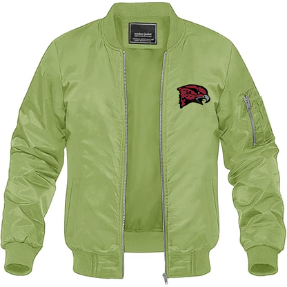 Men's Maryland Eastern Shore Hawks Logo Lightweight Bomber Jacket Windbreaker Softshell Varsity Jacket Coat