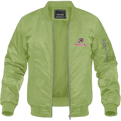 Men's Arkansas Travelers Logo Lightweight Bomber Jacket Windbreaker Softshell Varsity Jacket Coat