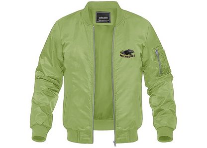 Men's Wisconsin Milwaukee Panthers Lightweight Bomber Jacket Windbreaker Softshell Varsity Jacket Coat