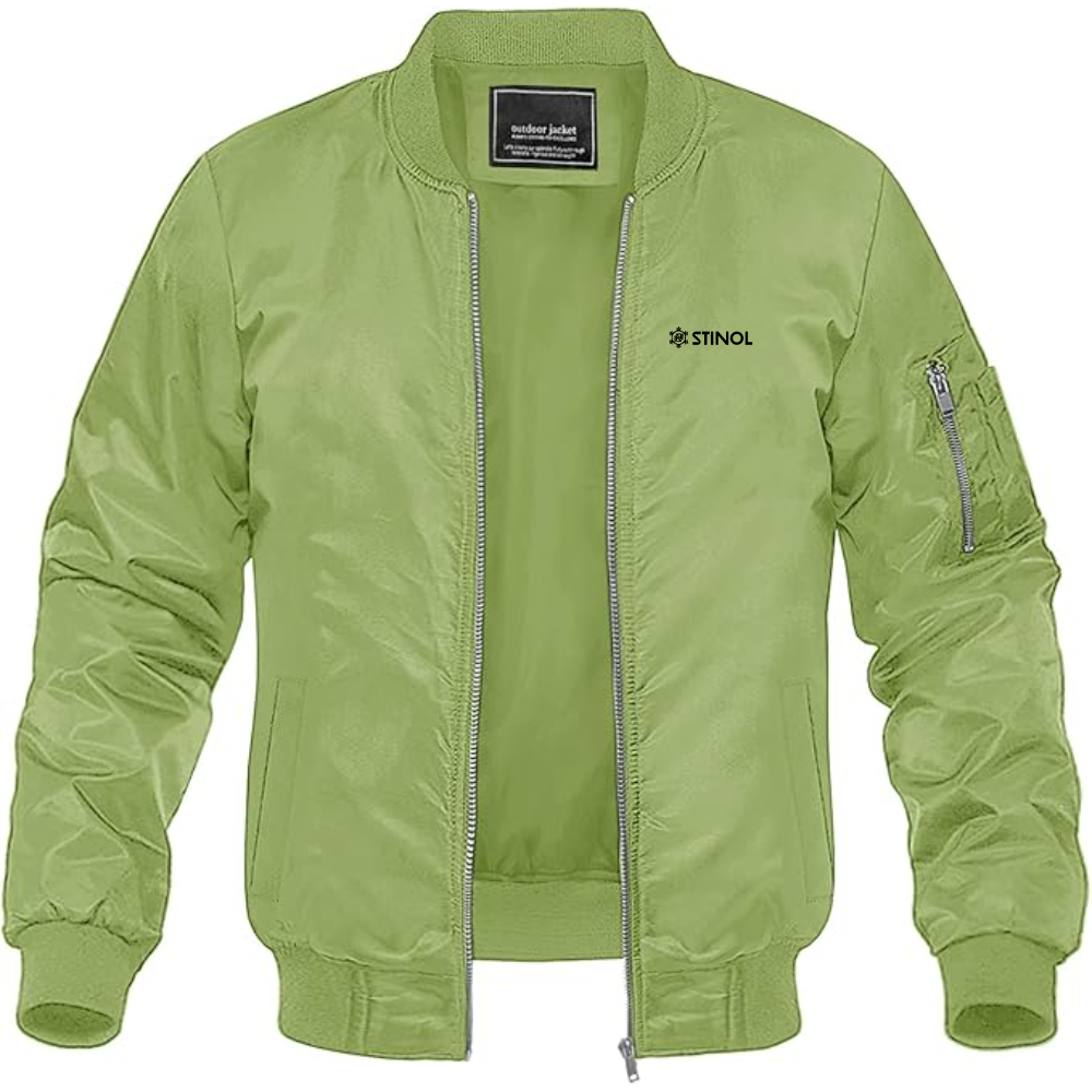 Men's Stinol Logo Lightweight Bomber Jacket Windbreaker Softshell Varsity Jacket Coat