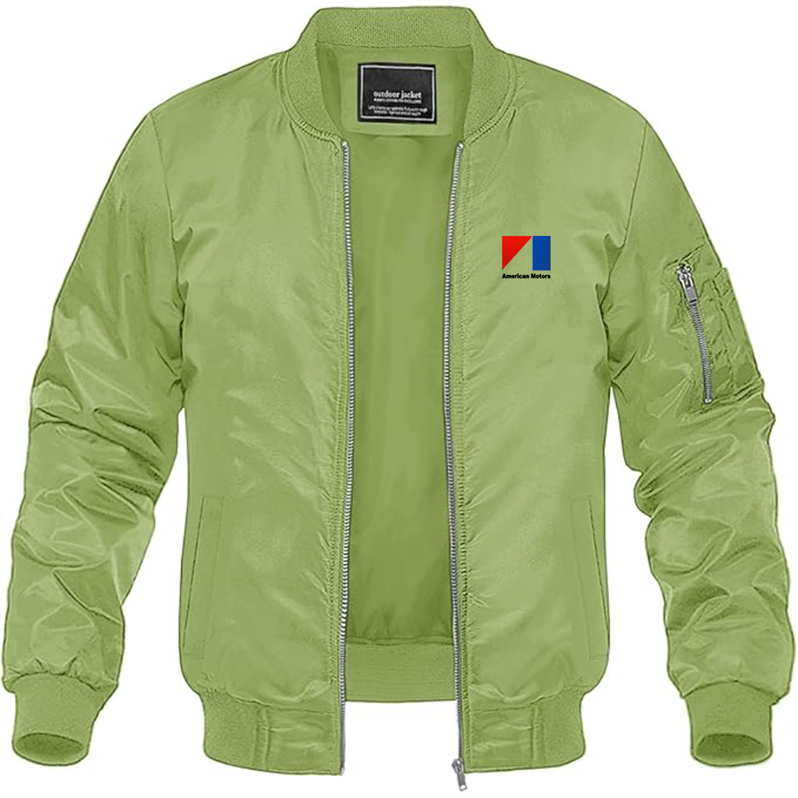Men's AMC Logo Lightweight Bomber Jacket Windbreaker Softshell Varsity Jacket Coat