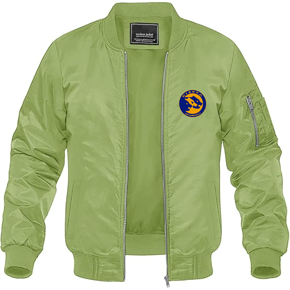 Men's Cizeta Logo Lightweight Bomber Jacket Windbreaker Softshell Varsity Jacket Coat